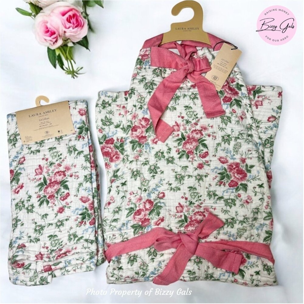 Laura Ashley LA Ashfield Floral Apron & Kitchen Dish Towel Set